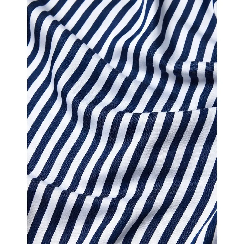 Cozy Earth Bamboo Sheet Set Queen Classic Stripe in Pacific Blue